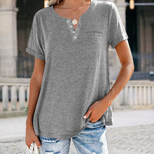 Load image into Gallery viewer, Fashion Solid Color Pocket Short Sleeve T-Shirt
