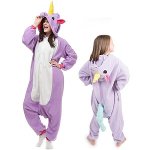 Animal cartoon warm hooded pajamas onesie