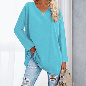 V Neck Drop Sleeve T-Shirt