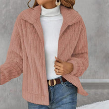 Load image into Gallery viewer, Cropped Plush Cardigan With Lapels
