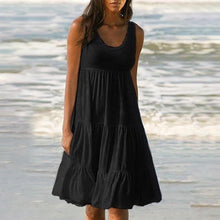 Load image into Gallery viewer, Paneled Solid Sleeveless Beach Midi Dress
