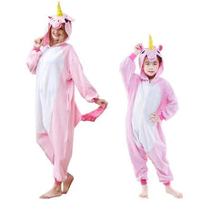 Load image into Gallery viewer, Animal cartoon warm hooded pajamas onesie
