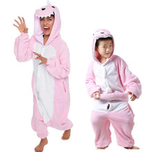 Load image into Gallery viewer, Animal cartoon warm hooded pajamas onesie
