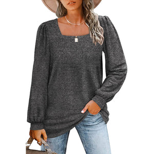 Puff Sleeve Square Neck T-Shirt