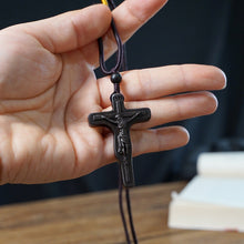 Load image into Gallery viewer, Jesus Cross Wooden Necklace
