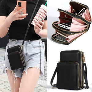 Three-layer Zipper Multifunctional Mobile Phone Bag