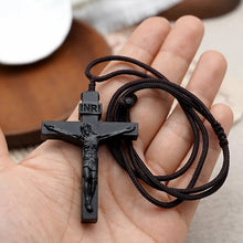 Load image into Gallery viewer, Jesus Cross Wooden Necklace
