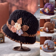 Load image into Gallery viewer, French Thicken Women&#39;s Flowers Knitted Woolen Hat
