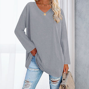 V Neck Drop Sleeve T-Shirt