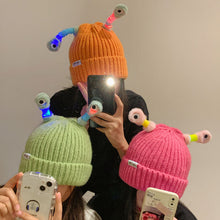 Load image into Gallery viewer, Winter Parent-Child Cute Glowing Little Monster Knit Hat
