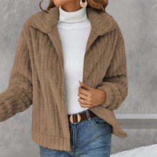 Load image into Gallery viewer, Cropped Plush Cardigan With Lapels
