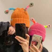 Load image into Gallery viewer, Winter Parent-Child Cute Glowing Little Monster Knit Hat
