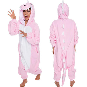 Animal cartoon warm hooded pajamas onesie