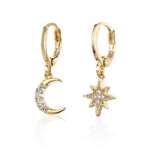 Load image into Gallery viewer, Star and Moon Earrings
