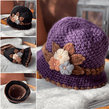 Load image into Gallery viewer, French Thicken Women&#39;s Flowers Knitted Woolen Hat
