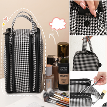 Load image into Gallery viewer, Houndstooth Large Capacity Cosmetic Bag
