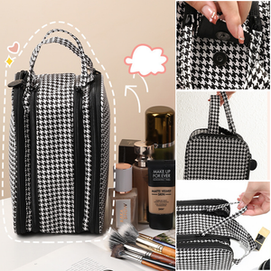 Houndstooth Large Capacity Cosmetic Bag