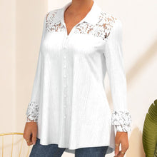 Load image into Gallery viewer, Long Sleeve Blouse with Lace Panel
