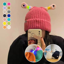 Load image into Gallery viewer, Winter Parent-Child Cute Glowing Little Monster Knit Hat
