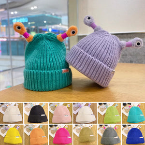 Winter Parent-Child Cute Glowing Little Monster Knit Hat