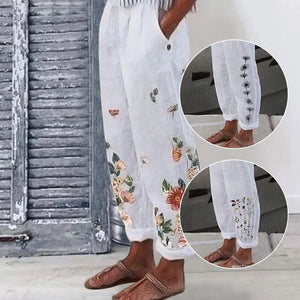 Women's Leisure Printed Pocket Casual Pants