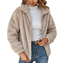 Load image into Gallery viewer, Cropped Plush Cardigan With Lapels
