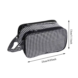 Houndstooth Large Capacity Cosmetic Bag