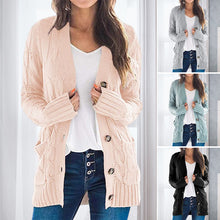 Load image into Gallery viewer, V Neck Long Sleeve Casual Cardigan Jacket
