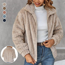 Load image into Gallery viewer, Cropped Plush Cardigan With Lapels
