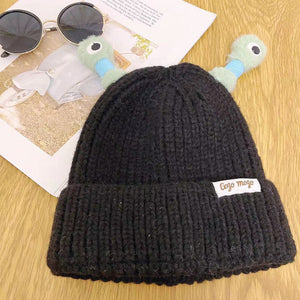 Winter Parent-Child Cute Glowing Little Monster Knit Hat