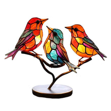 Load image into Gallery viewer, Birds on Branches Stained Glass Ornaments
